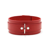 Atlas Red Leather Submissive Bondage Collar