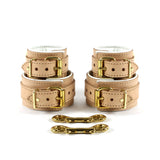 Galen Luxury Padded Leather Medical Play BDSM Cuff Set with Buckles