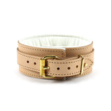 Galen Padded Tan Leather Medicine Collar Back