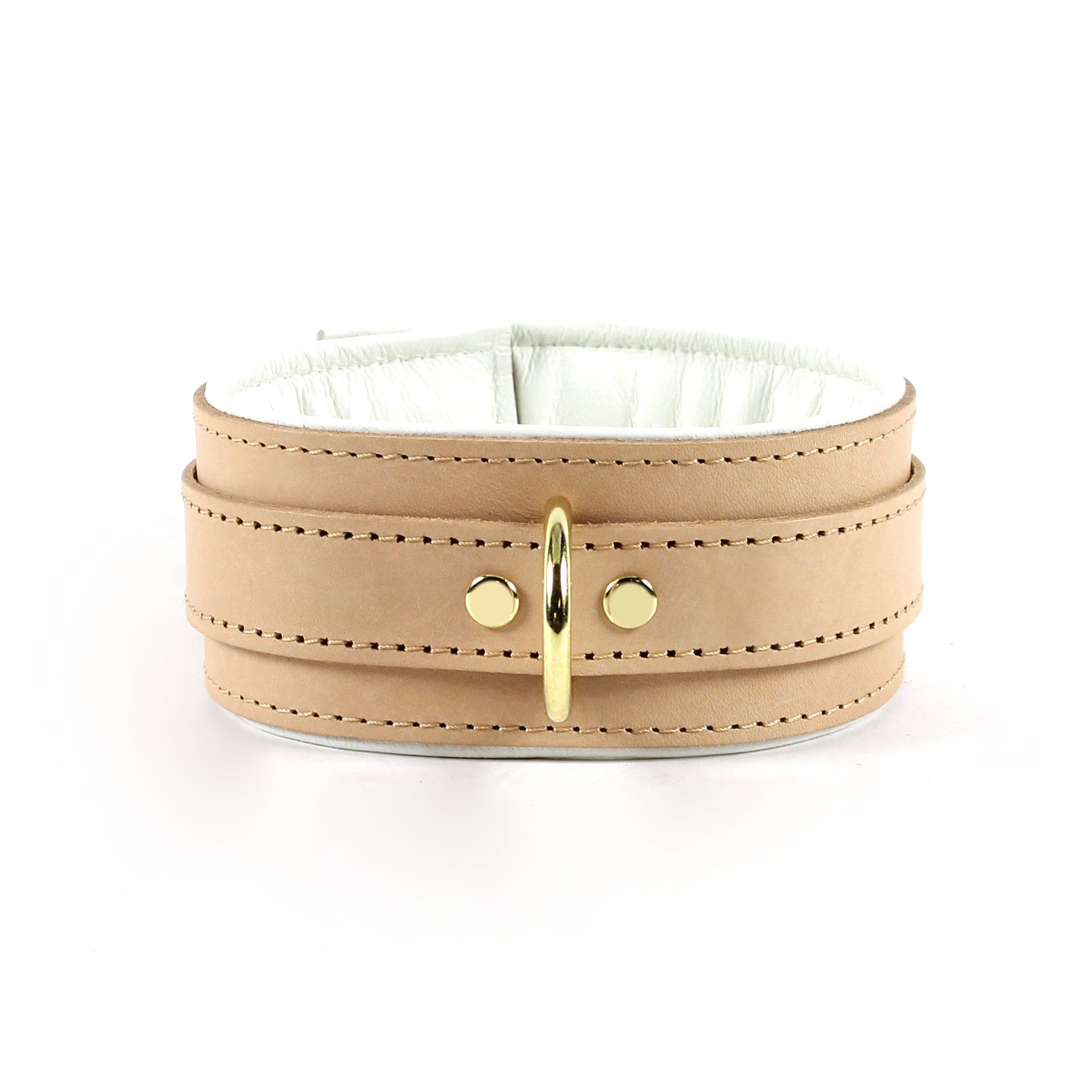 Galen Lambskin Padded Tan Leather Medical BDSM Collar