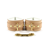 Galen Lambskin Padded Locking Leather Bondage Cuffs