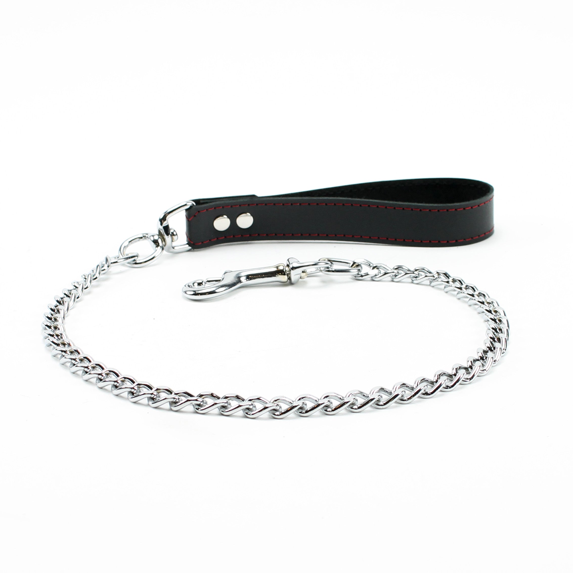 Mandrake BDSM Lead for Collar Red Stitching