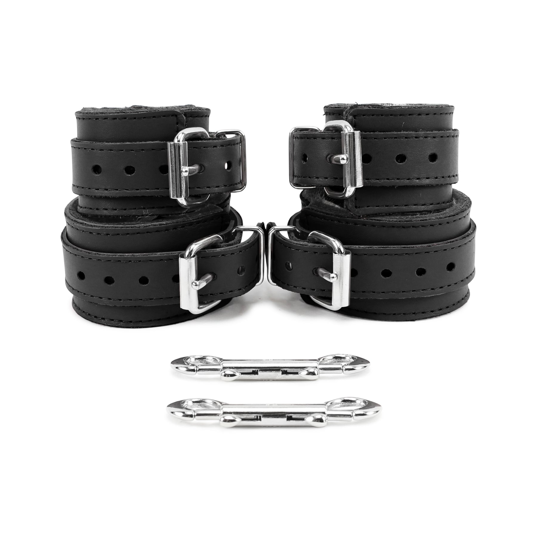 Berlin Faux Fur Lined Leather BDSM Cuffs Black Back