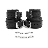 Berlin Faux Fur Lined Leather BDSM Cuffs Black Back