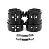 Vegan Luxury BDSM Cuff Set Black