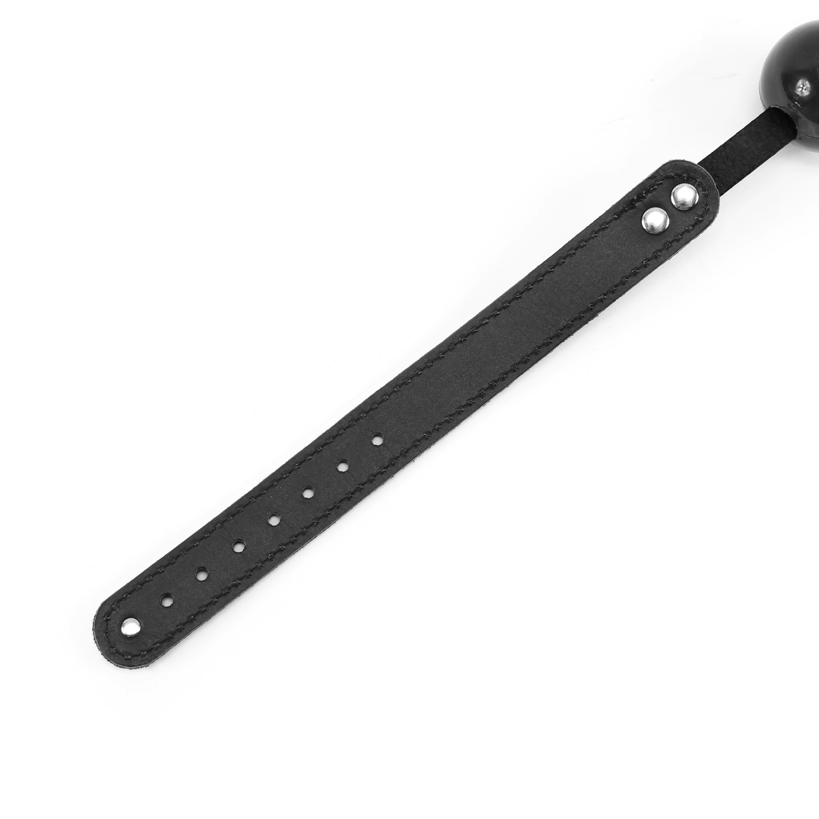 Sonya Luxury Sapphire Leather Ball Gag Detail