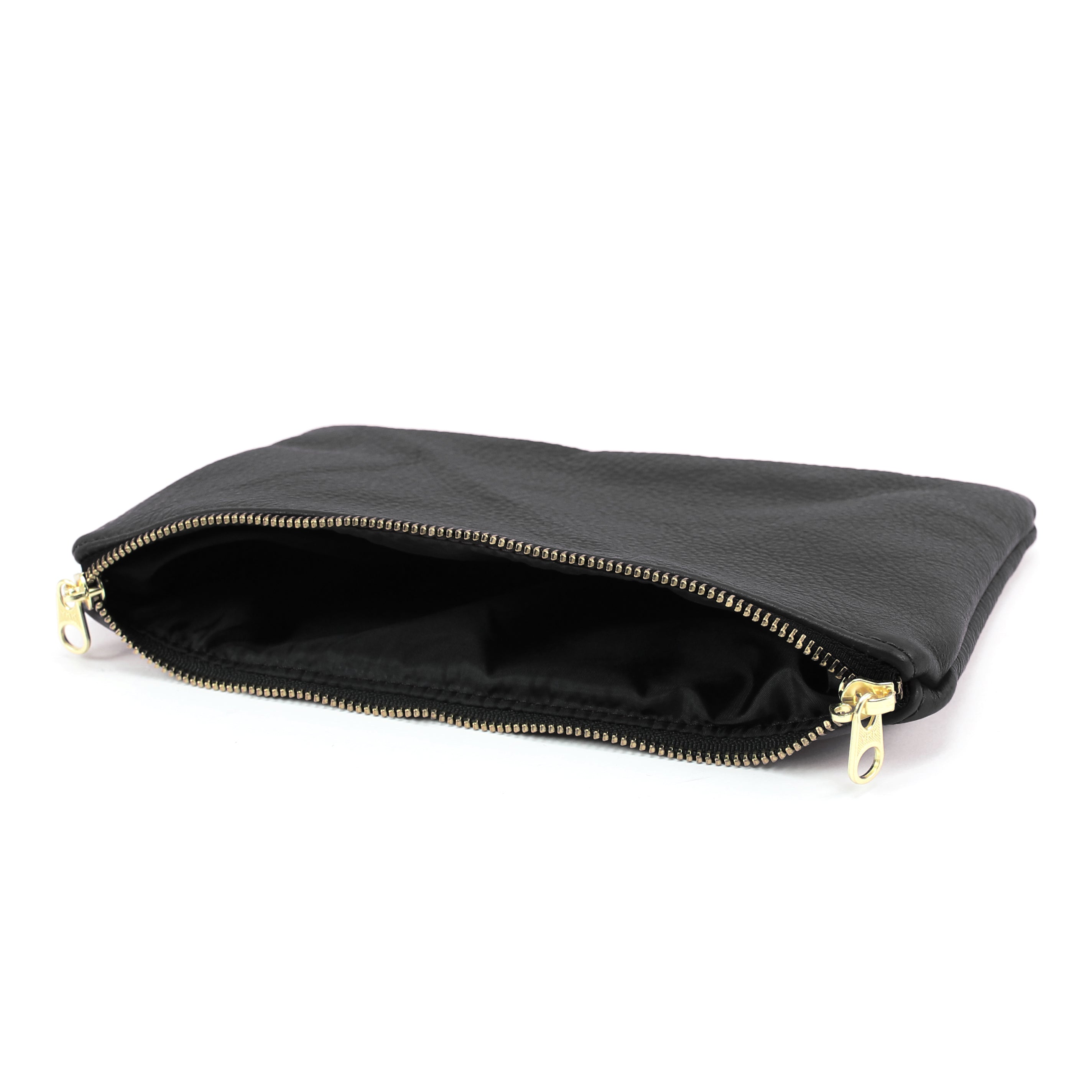 Berlin Luxury Leather Bondage Storage Case Black with Gold Zipper