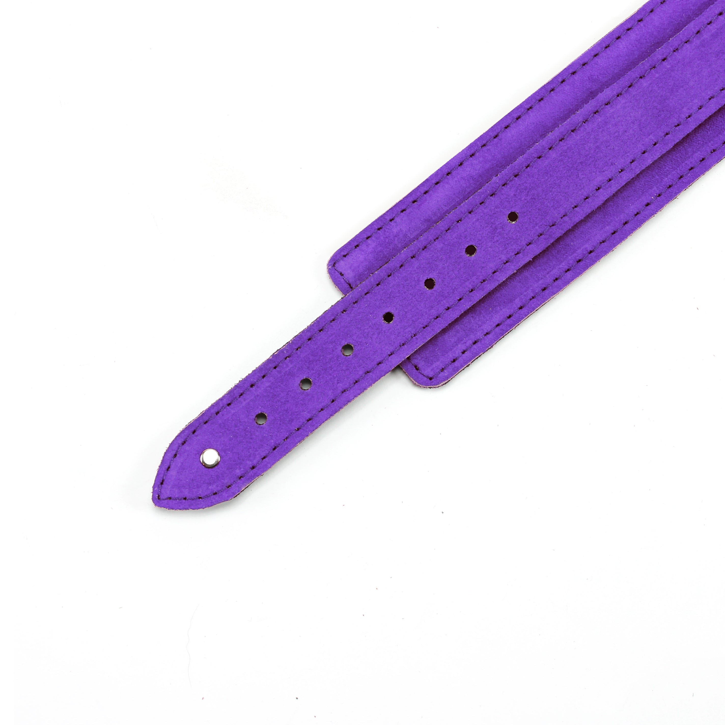 Luxury Deep Purple Suede BDSM Collar Details