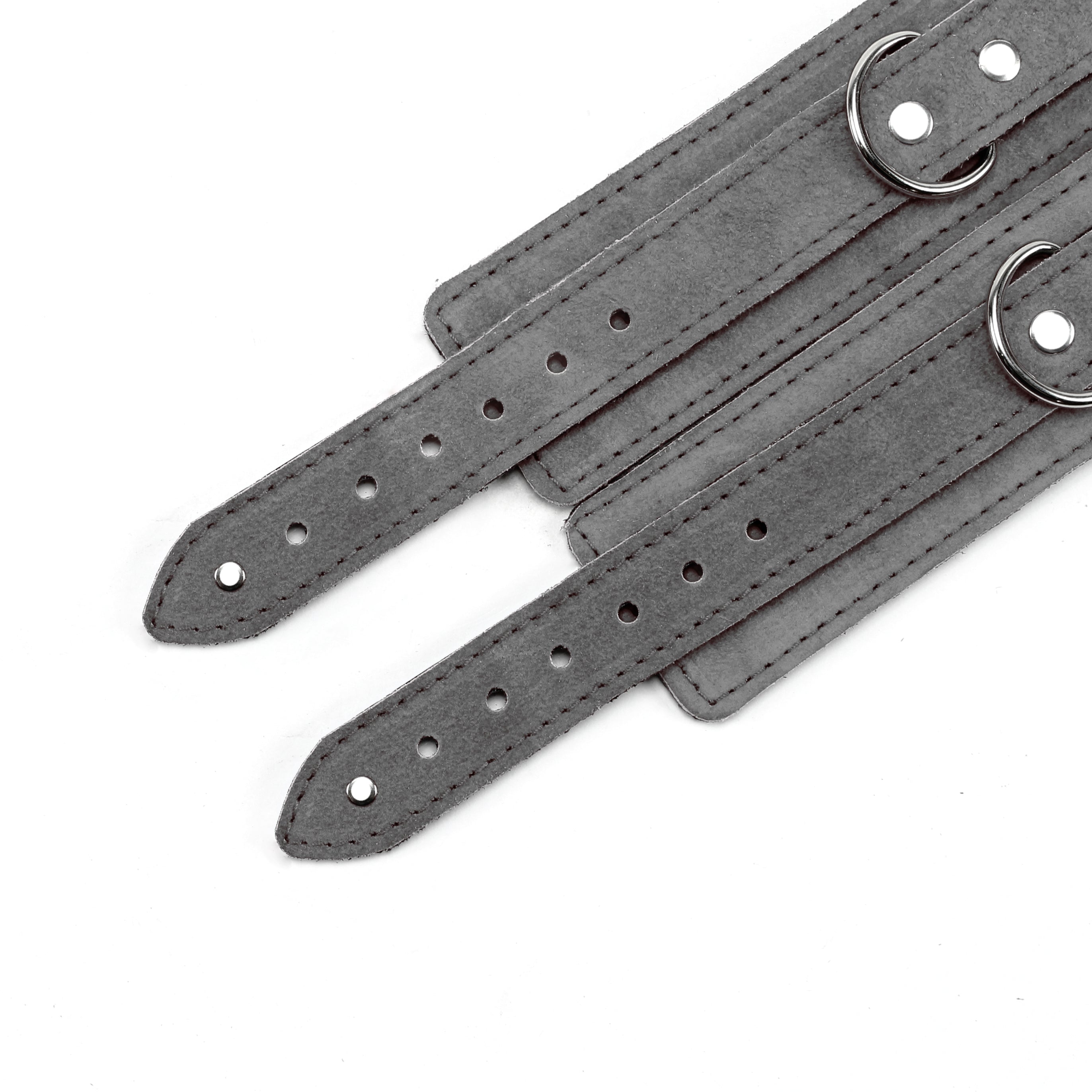 Lena 7-piece bondage collection grey BDSM cuffs detail