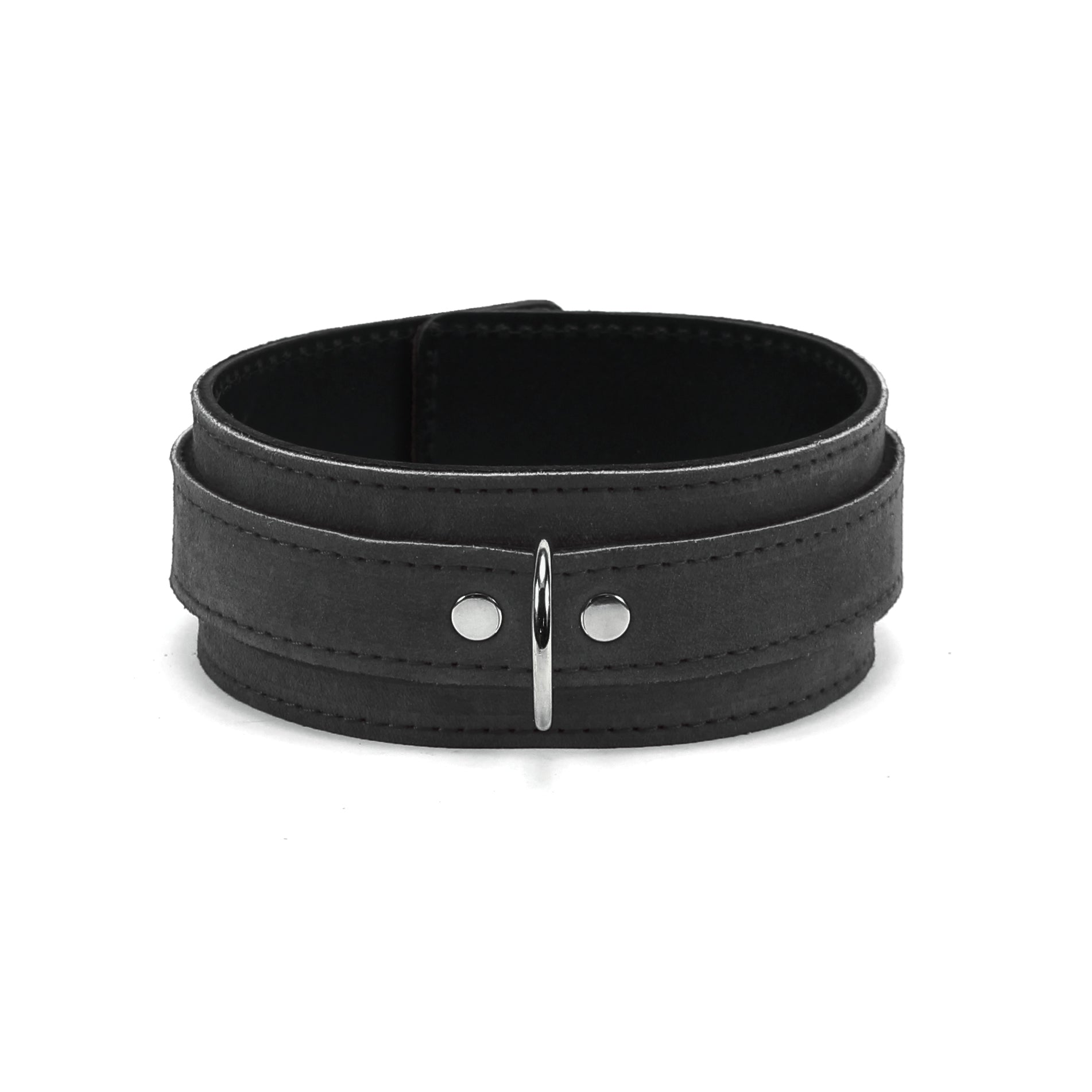 Lena Black Suede 2-inch wide Bondage Collar