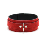 Lena Red Suede 2-inch wide Bondage Collar