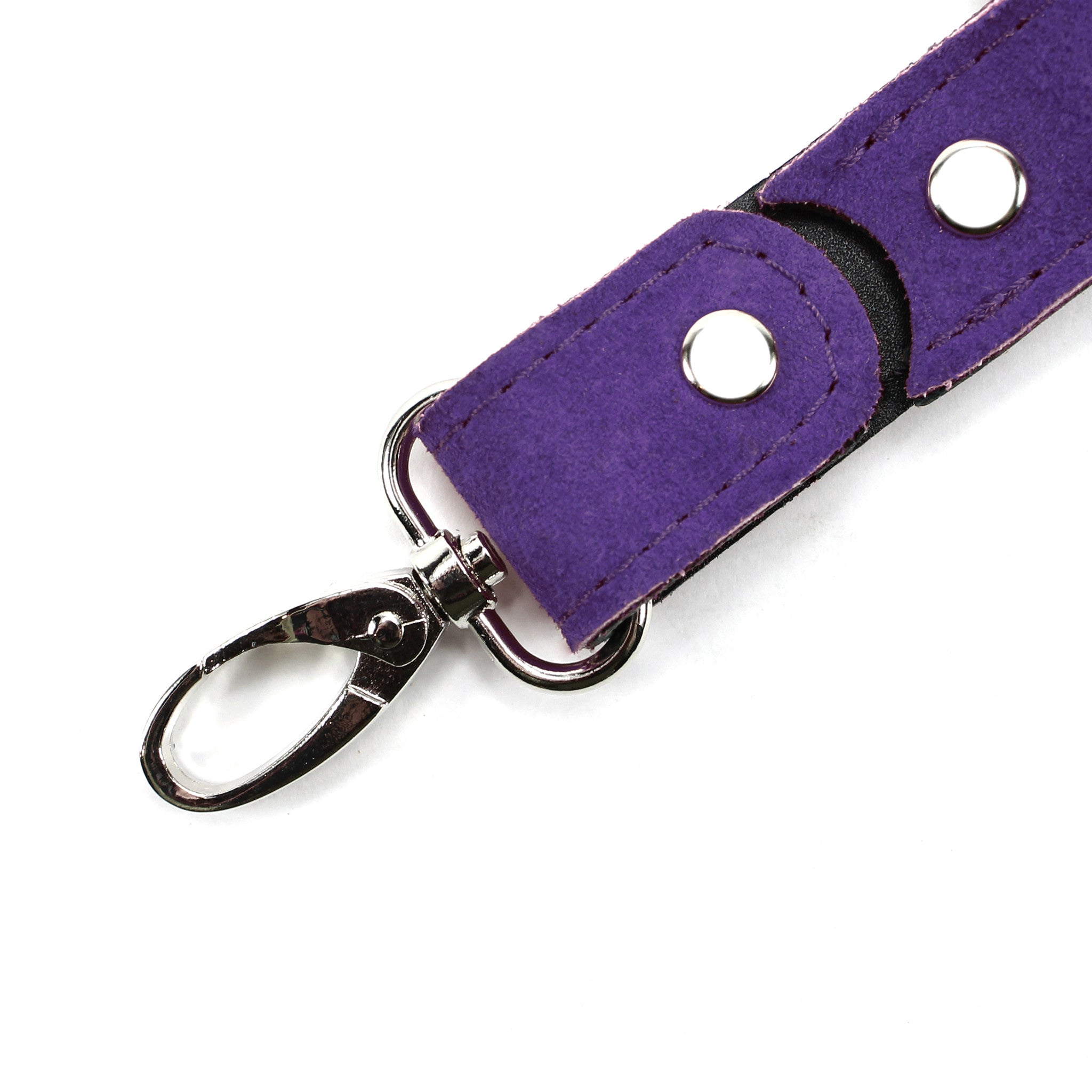 Lena purple suede clip detail