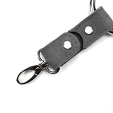 Gray Suede Hogtie Clip Detail