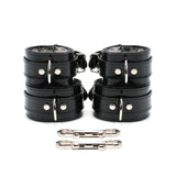 Roma Luxury Vegan Faux Fur-Lined BDSM Cuff Black PVC