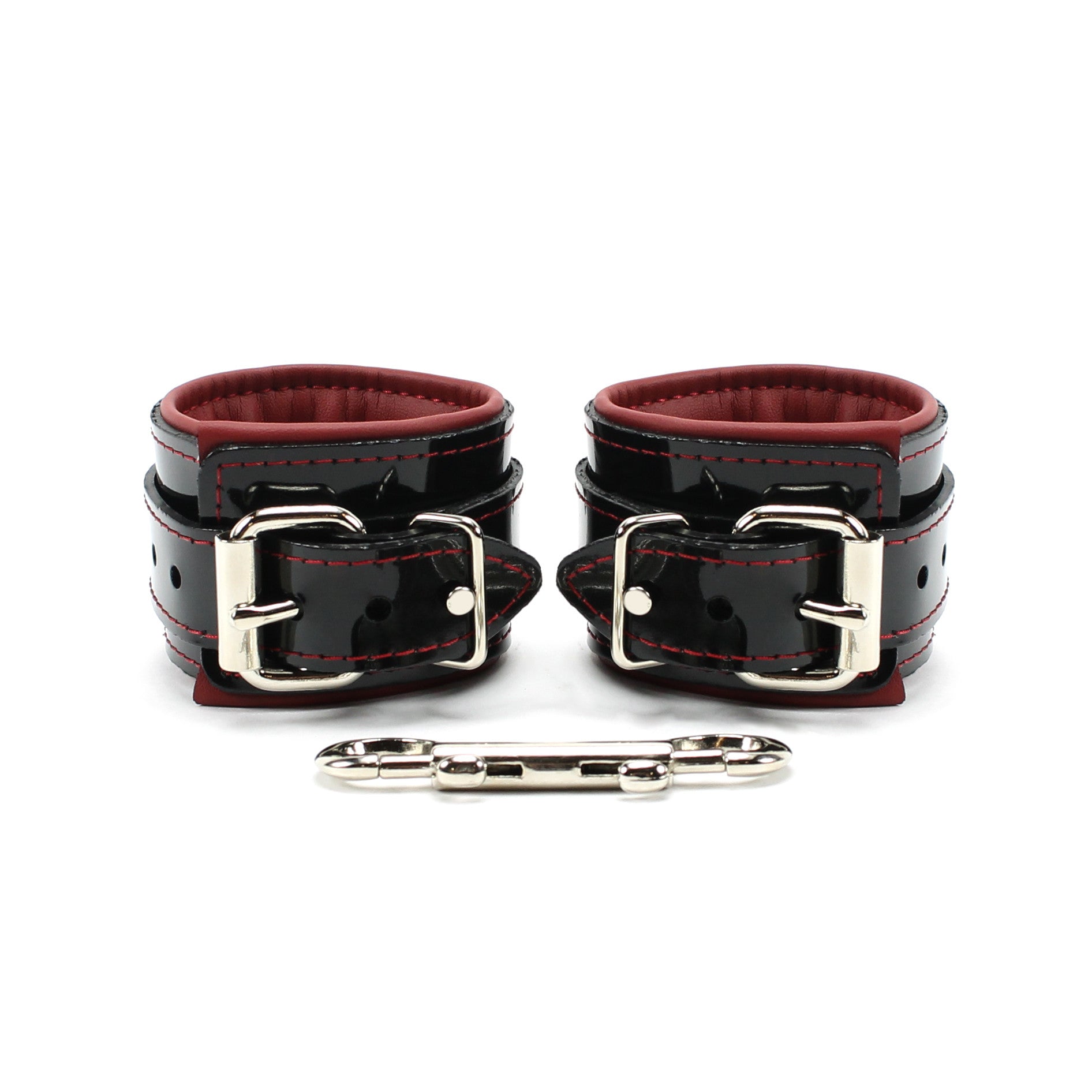 Luxury vegan leather padded bondage cuffs adjustable back buckle