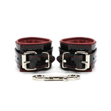 Luxury vegan leather padded bondage cuffs adjustable back buckle