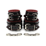 Vegan Luxury BDSM Cuff Set Red Back