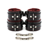 Vegan Luxury BDSM Cuff Set Red