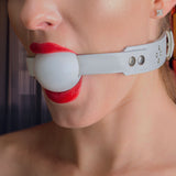 Bianca White Leather BDSM Ball Gag