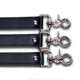 Black on Black Leather Snap Straps Detail Clips