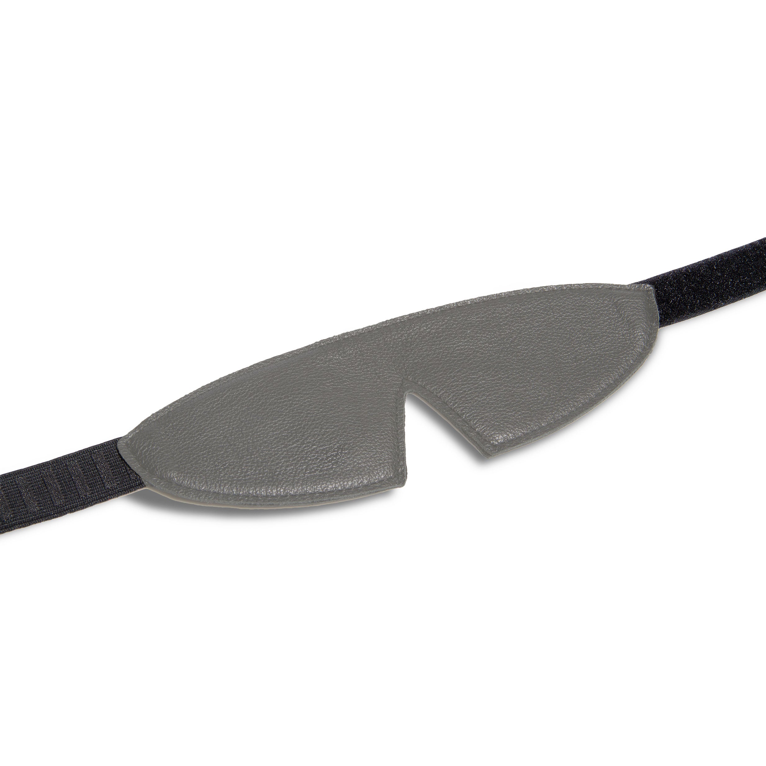 Grey Leather BDSM Eye Mask with Velcro Closure