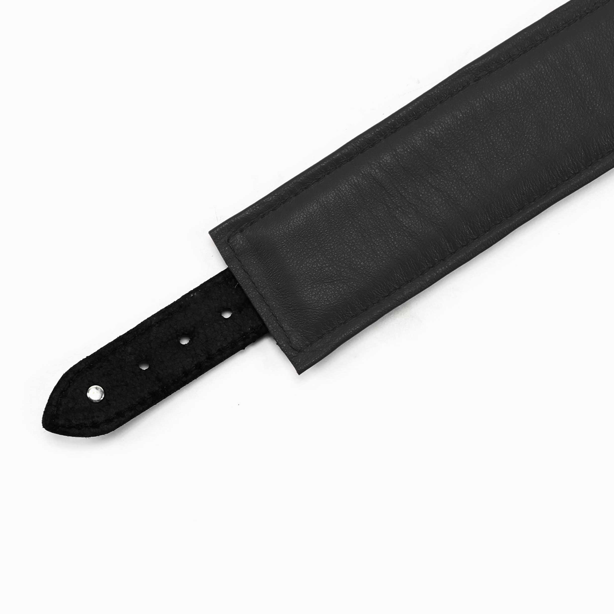 Luxury Padded Lambskin Leather BDSM Collar Black Lambskin Liner