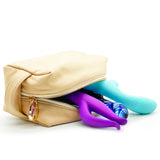Luxury Tan Leather Locking Sex Toy Case