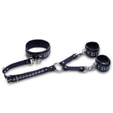Luxury Leather 3-point hogtie purple stitching