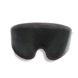 Luxury Leather Contoured BDSM Blindfold Red Stitching