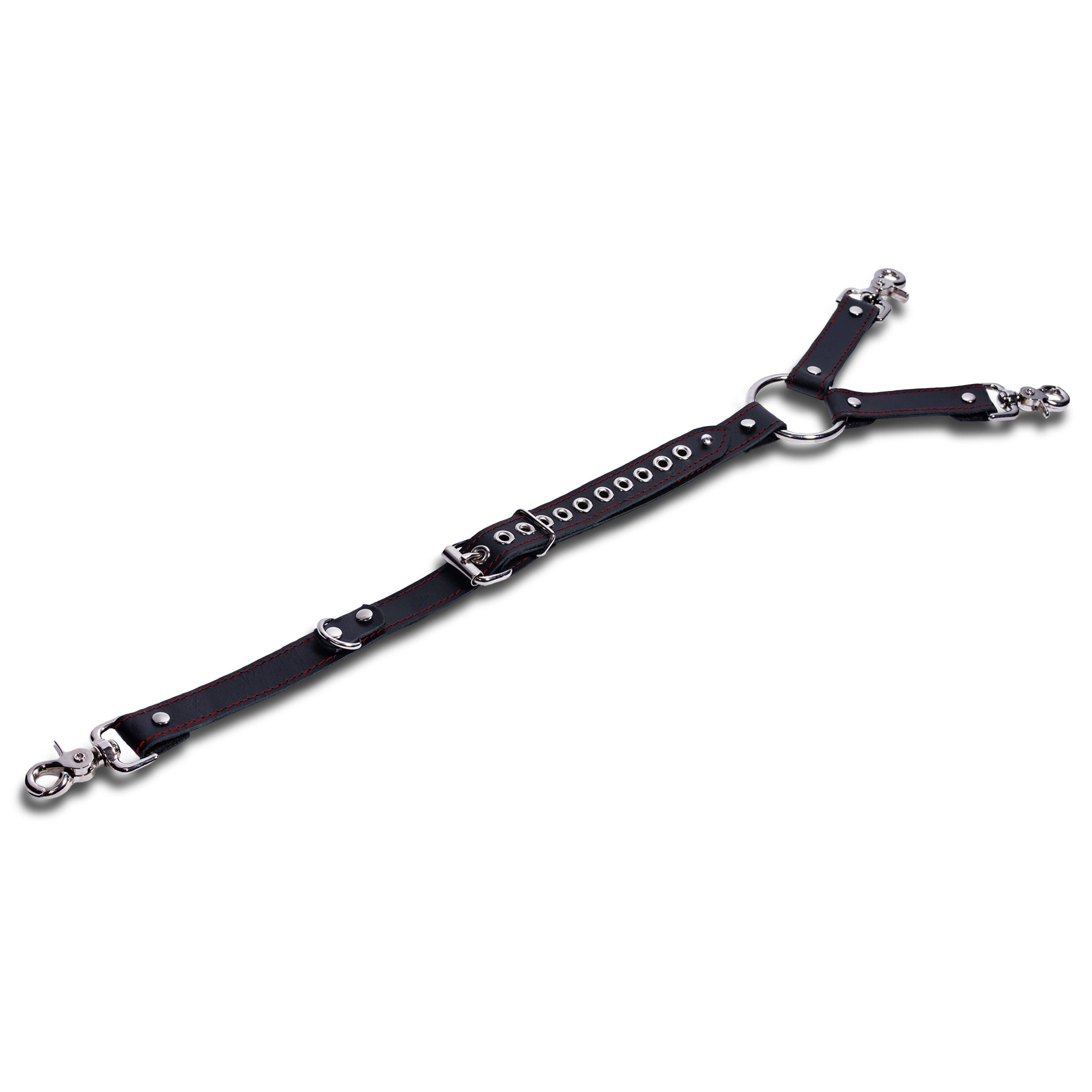 Luxury Leather 3-point hogtie red stitching