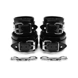 Vegan Luxury BDSM Cuff Set Black Back