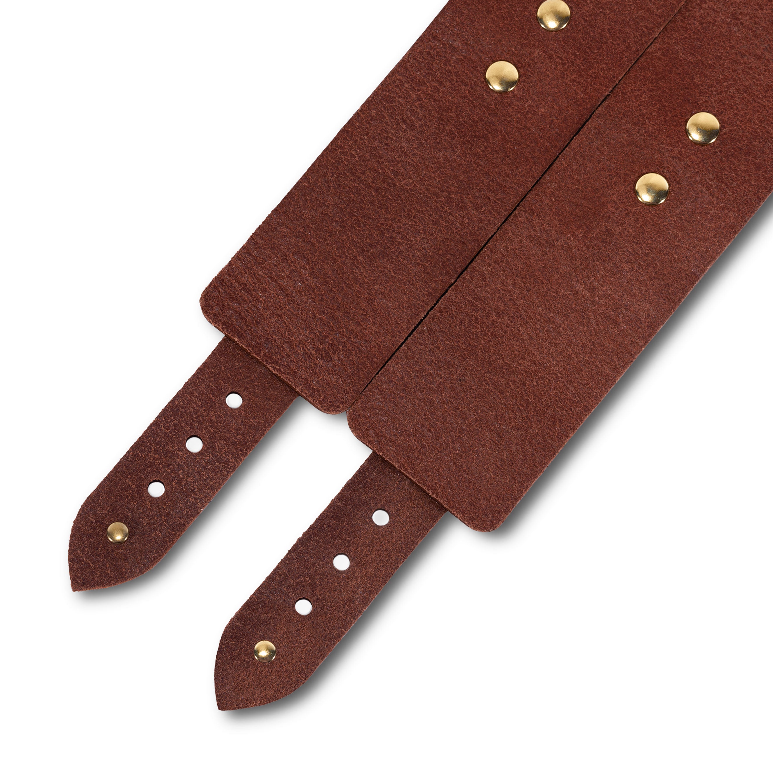 Luxury Brown Buffalo High BDSM Cuffs with Polished Edges