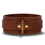 Luxury Brown Leather Nickel-Free BDSM Collar