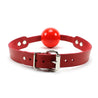 Adjustable red leather ball gag
