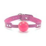 Kathleen BDSM Ball Gag Pink Leather Pink Silicone Ball