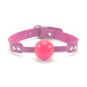 Kathleen BDSM Ball Gag Pink Leather Pink Silicone Ball