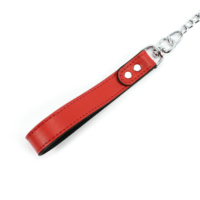Berlin 7-piece luxury leather bondage set red lead handle