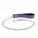 Berlin Purple Leather Handle Chain Leash
