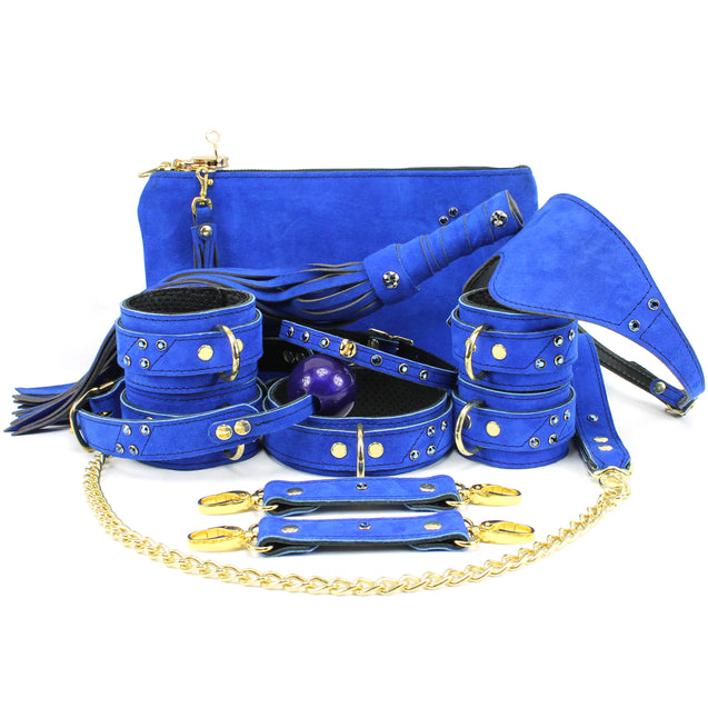 Luxury Blue Suede Bondage Collection 