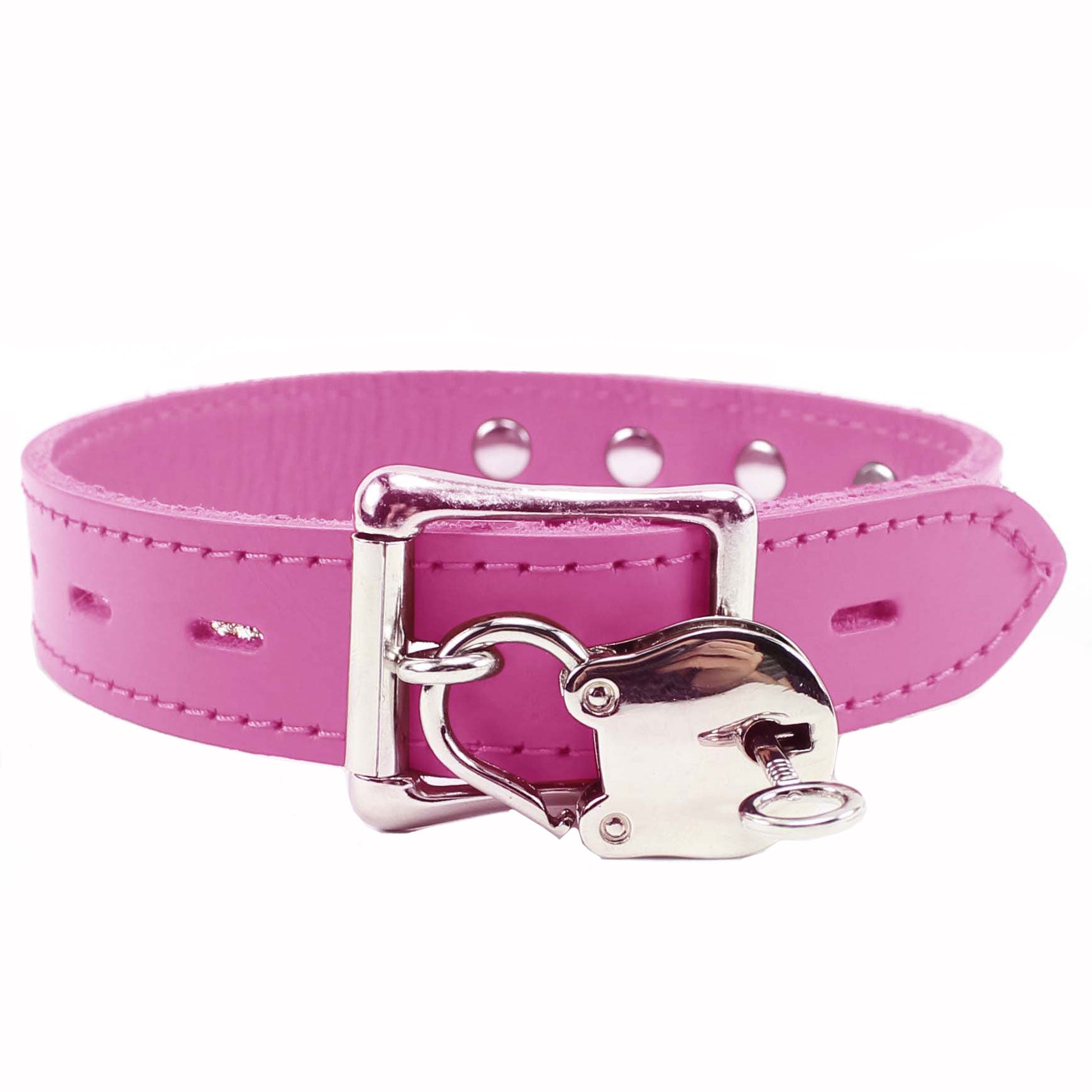 Alice Luxury Locking Leather Day Collar 1-Inch