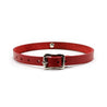 Handmade leather bondage day collar red back buckle