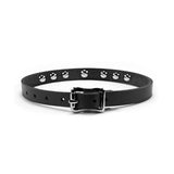 Luxury leather bondage DDLG day collar black back