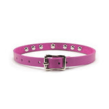 Luxury leather bondage DDLG day collar pink back