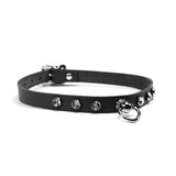 Luxury leather bondage DDLG day collar black