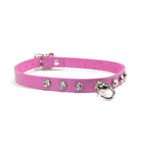 Luxury leather bondage DDLG day collar pink