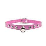 Luxury leather bondage DDLG day collar pink