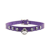 Luxury leather bondage DDLG day collar purple