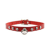 Luxury leather bondage DDLG day collar red