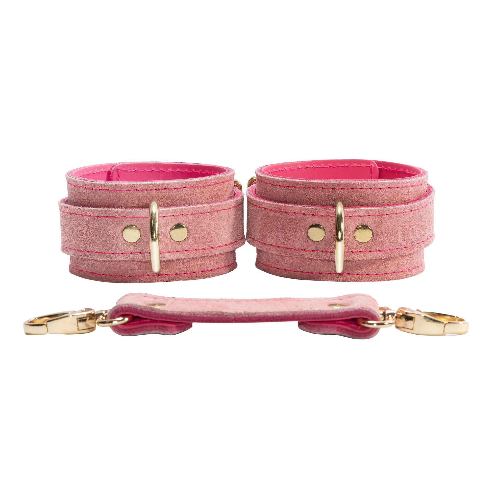 Rosalie Luxury Pink Suede Bondage Kit with Storage Bag