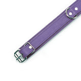 Berlin Small Leather Bondage Collar Purple Detail